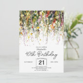 Kleurrijke tuin Wildbloemen 40e verjaardag Kaart (Staand voorkant)