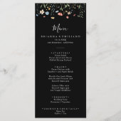 Kleurrijke Tuin wilde bloem Diner Menu (Voorkant)