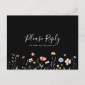 Kleurrijke Tuin wilde bloem Menu Keuze RSVP  (Voorkant)