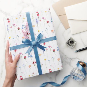 Kleurrijke Tuin Wilde Bloem Patroon Cadeaupapier