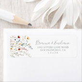 Kleurrijke Tuin Wilde Bloem Retour Adres Label (Insitu)