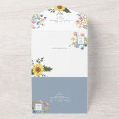 Kleurrijke tuin Wildflower bruiloft All In One Uitnodiging (Buitenkant)