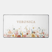 Kleurrijke Tuinbloemen Aangepaste naam Kantoor Bureaumat (Voorkant)