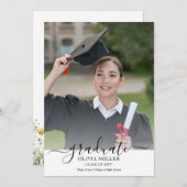 Kleurrijke tuinbloemen Afstuderen aankondiging (Voorkant / Achterkant)