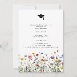 Kleurrijke tuinbloemen Afstuderen aankondiging