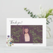 Kleurrijke tuinbloemen Afstuderen Dank u foto Bedankkaart (Staand voorkant)