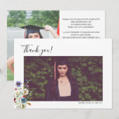 Kleurrijke tuinbloemen Afstuderen Dank u foto Bedankkaart (Voorkant / Achterkant)