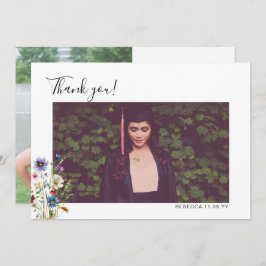 Kleurrijke tuinbloemen Afstuderen Dank u foto Bedankkaart