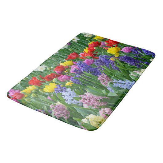 Kleurrijke tuinbloemen badmat (Gekanteld)