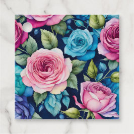 Kleurrijke Tuinbloemen Kunst Cadeaublaadjes Bedankjes Labels