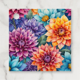Kleurrijke Tuinbloemen Kunst Cadeaublaadjes Bedankjes Labels