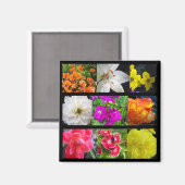 Kleurrijke tuinbloemen magneet (Voorkant / Achterkant)