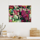 Kleurrijke tuinbloemen poster (Keuken)