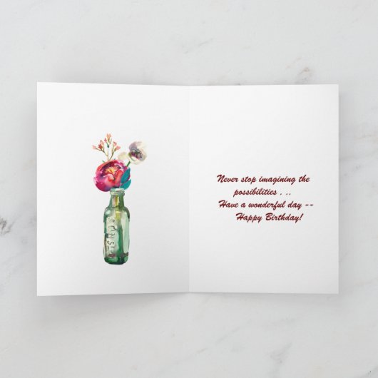 Kleurrijke tuinbloemen voor een speciale persoon kaart (Binnen)