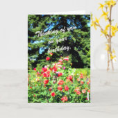 Kleurrijke tuinbloemen voor een speciale persoon kaart (Gele Bloem)