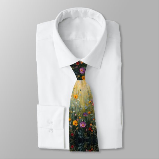 Kleurrijke Tuinbloemen Wildflower Meadow Stropdas (Gebonden)