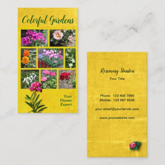 Kleurrijke tuinen visitekaartje (Voorkant / Achterkant)