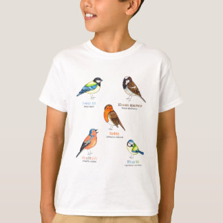 Kleurrijke tuinvogels t-shirt