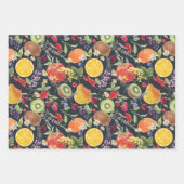 Kleurrijke tuinvruchten en koulage van bont inpakpapier vel (Voorkant 3)