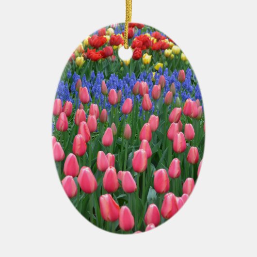 Kleurrijke tuiptuin keramisch ornament (Voorkant)