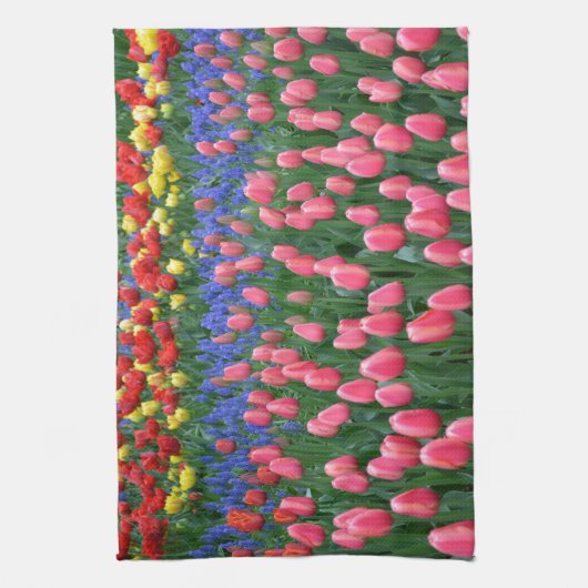 Kleurrijke tuiptuin theedoek (Verticaal)