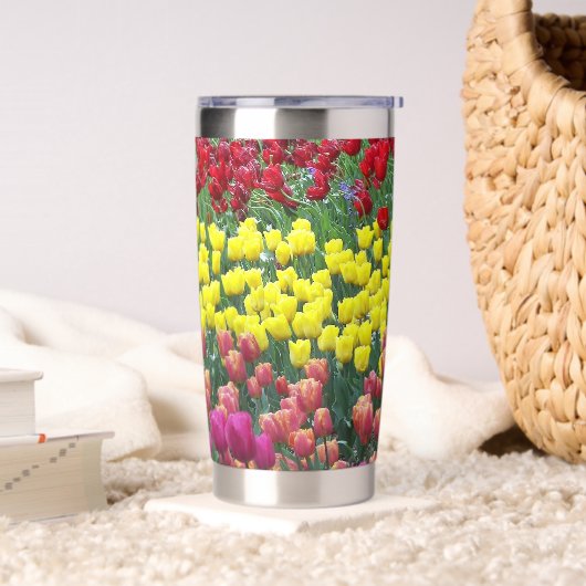 Kleurrijke Tulip Garden Floral Geïsoleerde Drinkbeker (Woonkamer)