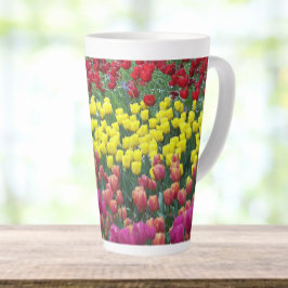 Kleurrijke Tulip Garden Floral Latte Mok