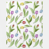 Kleurrijke Tulp Bloem Fleece Deken (Voorkant)
