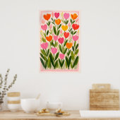 Kleurrijke Tulp Bloem Poster, Levendig Botanisch Poster (Keuken)