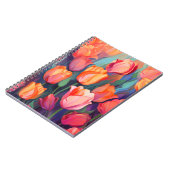 Kleurrijke tulp bloemen bloemenkunst patroon notitieboek (Linkerzijde)