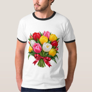 Kleurrijke Tulp Bloemen Boeket Klassiek T-Shirt