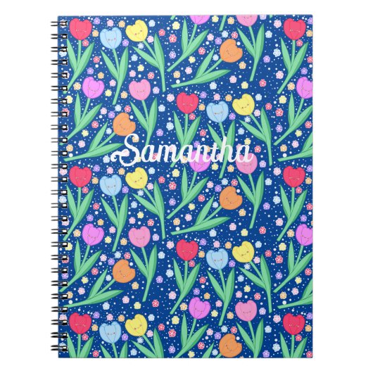 Kleurrijke Tulp Bloemen Notitieboek (Voorkant)