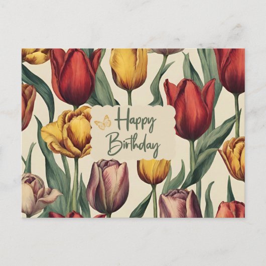 Kleurrijke tulp bloemen voor verjaardag briefkaart (Voorkant)