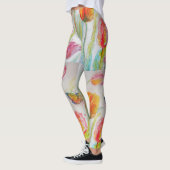 Kleurrijke Tulp Bloemen Waterverf Art Leggings (Links)