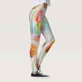 Kleurrijke Tulp Bloemen Waterverf Art Leggings (Rechts)