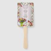 Kleurrijke tulp bloemenbruiloft programma handwaaier (Achterkant)
