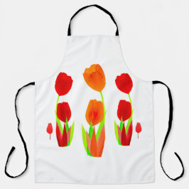 Kleurrijke tulp bloemig schort