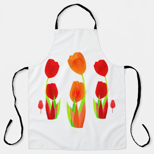 Kleurrijke tulp bloemig schort (Voorkant)