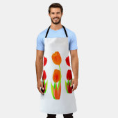 Kleurrijke tulp bloemig schort (Gedragen)