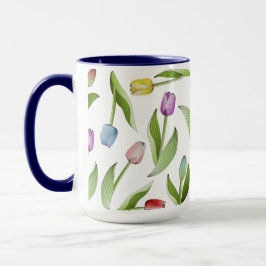 Kleurrijke Tulp Bloemmotief Koffie Mok