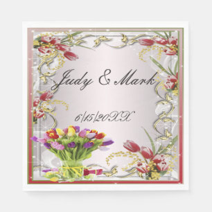 Kleurrijke tulp bloempapier servetten