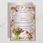 Kleurrijke Tulp Bloemstuk Responskaart Kaart (Voorkant / Achterkant)