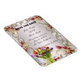 Kleurrijke Tulp Floral bespaart de datum Magnet Magneet (Rechterzijde)