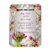 Kleurrijke Tulp Floral bespaart de datum Magnet Magneet (Verticaal)