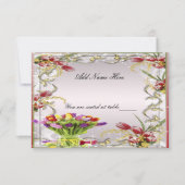 Kleurrijke Tulp Floral Table Place Card Kaart (Voorkant)
