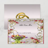 Kleurrijke Tulp Floral Table Place Card Kaart (Voorkant / Achterkant)