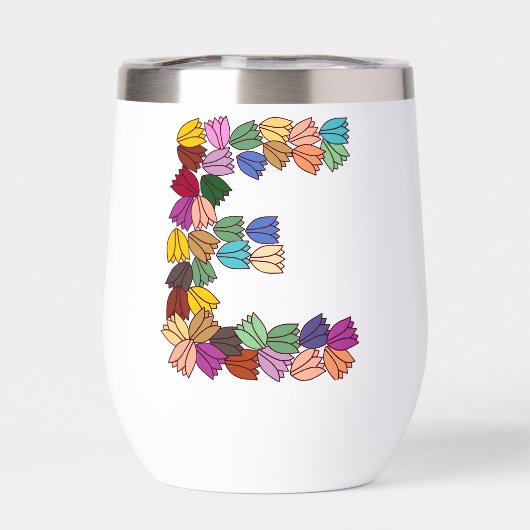 Kleurrijke tulp met opschrift "E" (Achterkant)