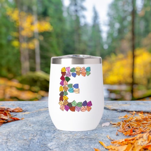 Kleurrijke tulp met opschrift "E" (Buiten (Gedraaid) )