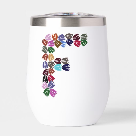 Kleurrijke tulp met opschrift "F" (Voorkant)