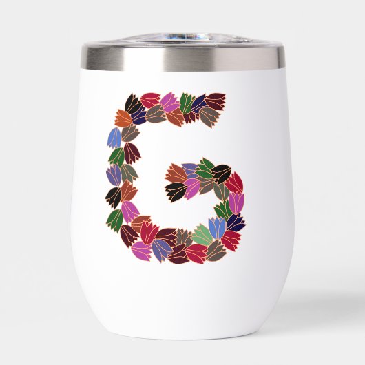 Kleurrijke tulp met opschrift "G" (Voorkant)